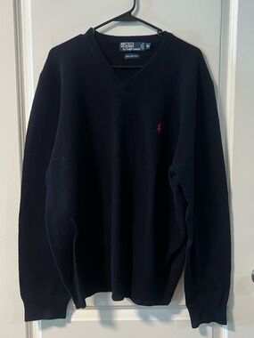 Ralph Lauren Polo Sweater Men Xxl Navy Lambs Wool Pullover Good